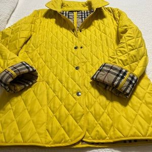 Yellow Burberry Puffer Jacket Size Small